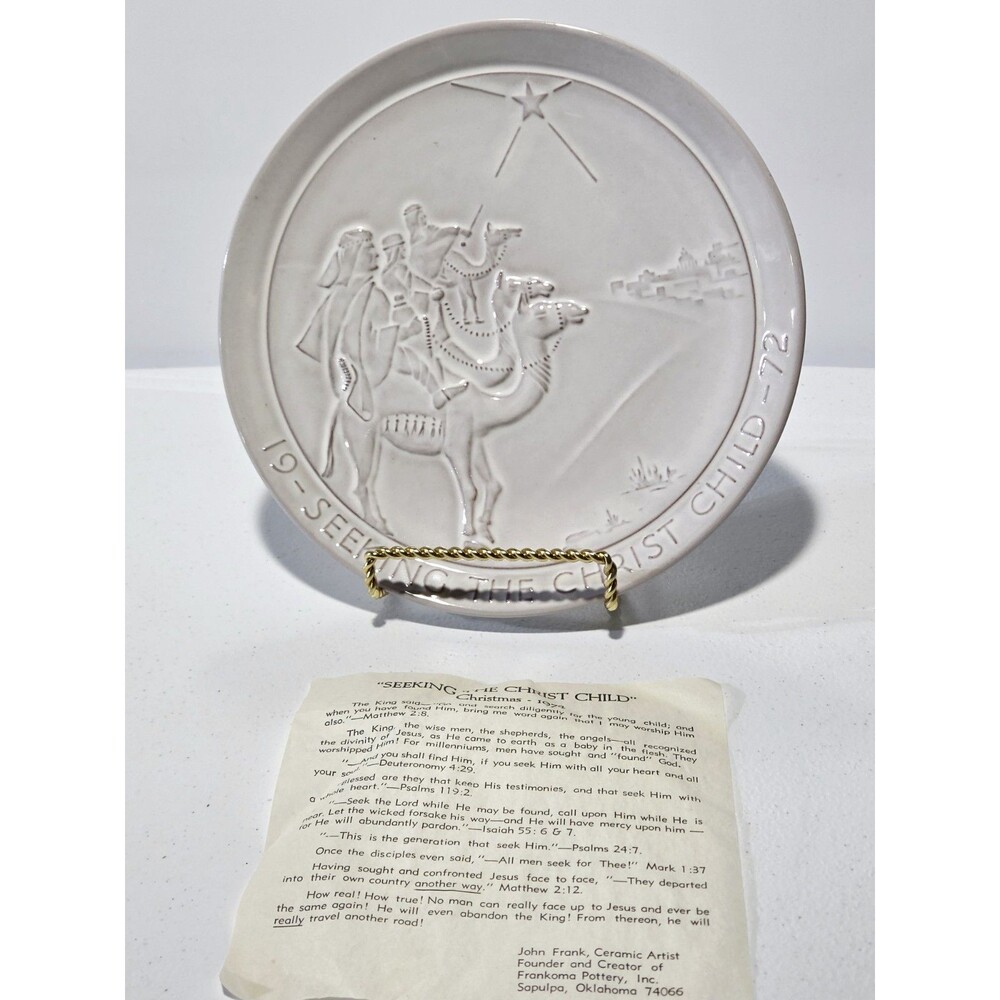 Frankoma Pottery Seeking The Christ Child Plate 7"